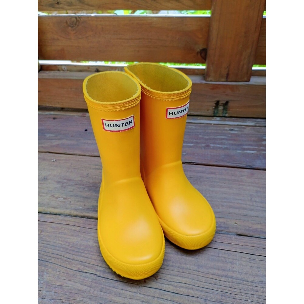 Hunter Little Originals First Classic Little Kids Rain Boots Sz 8C Yellow Wellie
